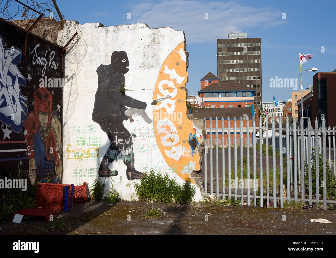 Murale paramilitari, Sandy Row, Belfast. Foto Stock