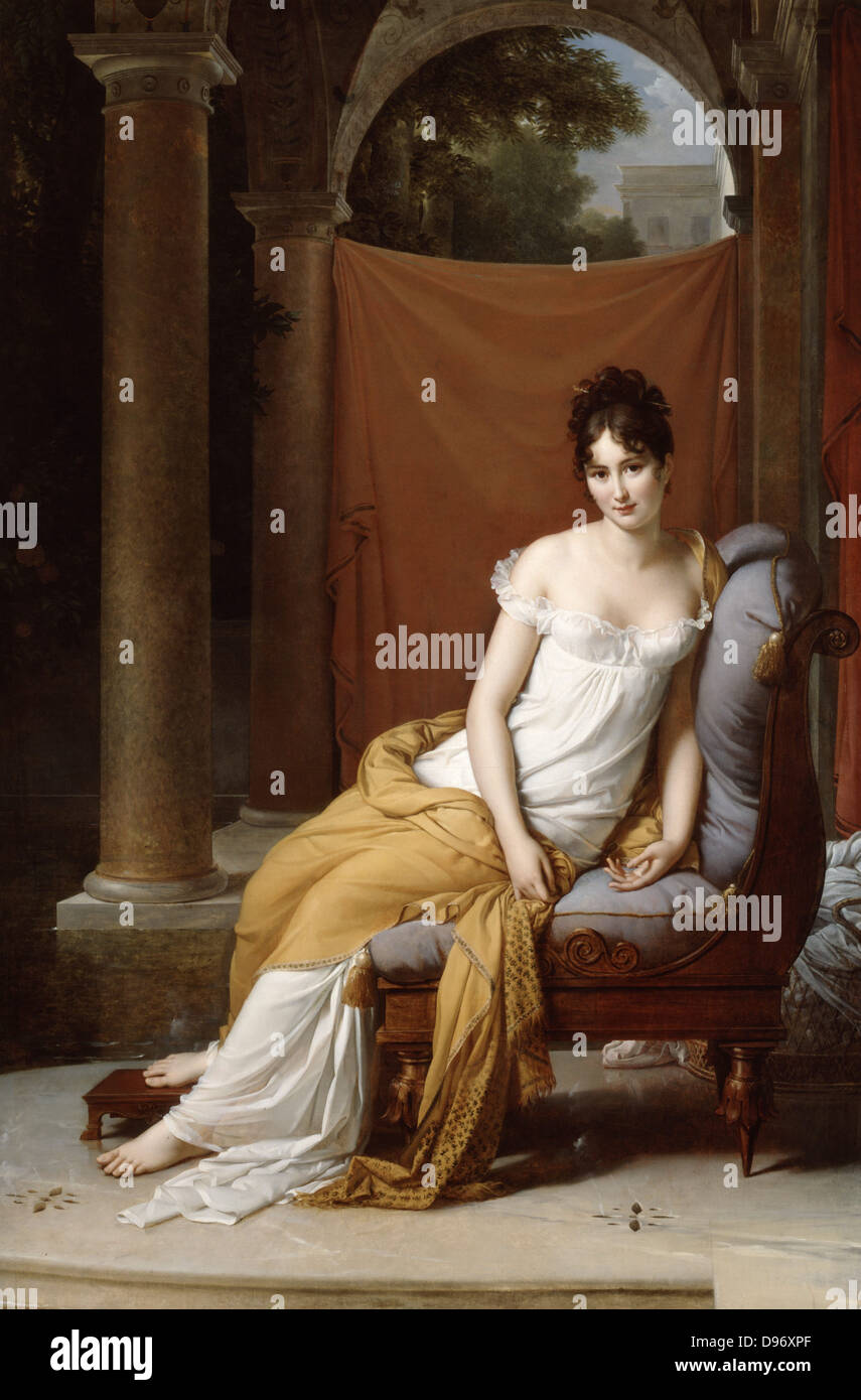 Juliette Recamier' (1777-1849), 1805. Francois Baron Gerard (1770-1837), pittore francese. Olio su tela. Foto Stock