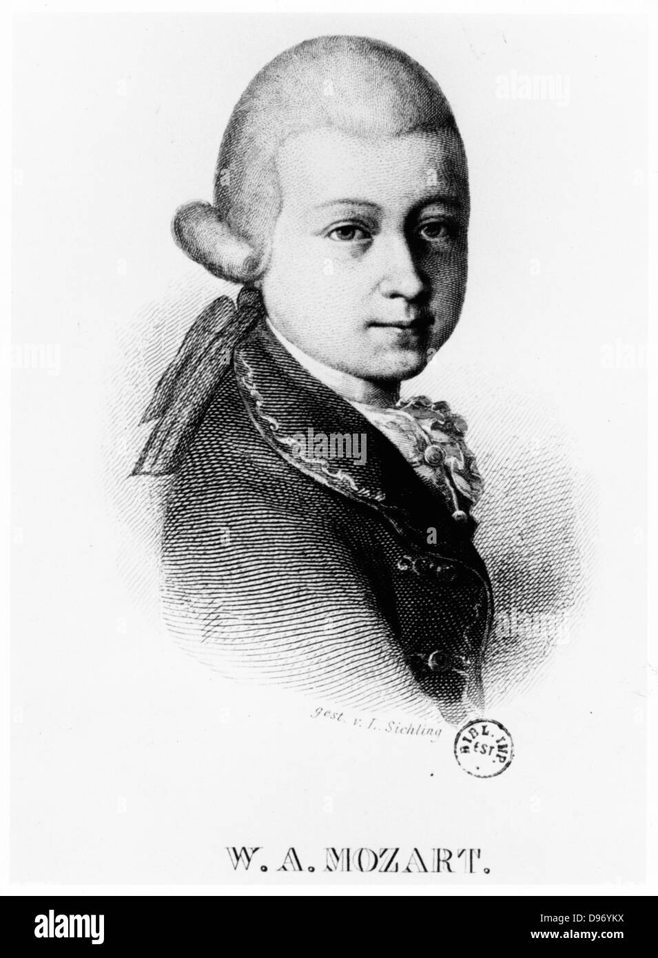 Wolfgang Amadeus Mozart (1756-1791) nel 1770. Foto Stock