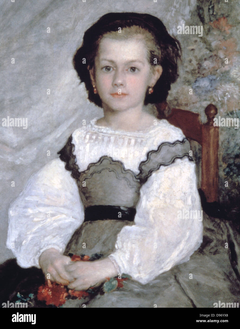 Mlle Romaine Lacaux' 1864: Pierre August Renoir 1841-1919) artista francese. Olio su tela. Foto Stock