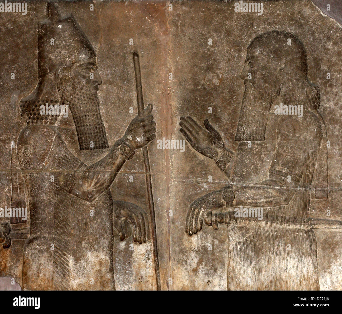Il Regno di Sargon 721-705 l'Impero Assiro sotto Sargon II estesa dall Iran centrale al Mediterraneo. Il re si costruì una nuova città capitale, Khorsabad, con un magnificamente scolpito palace, che fu scoperto dall'archeologo francese, Botta. Foto Stock