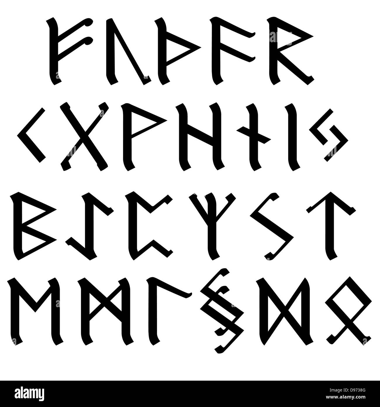 Rune simboli occulti Foto Stock