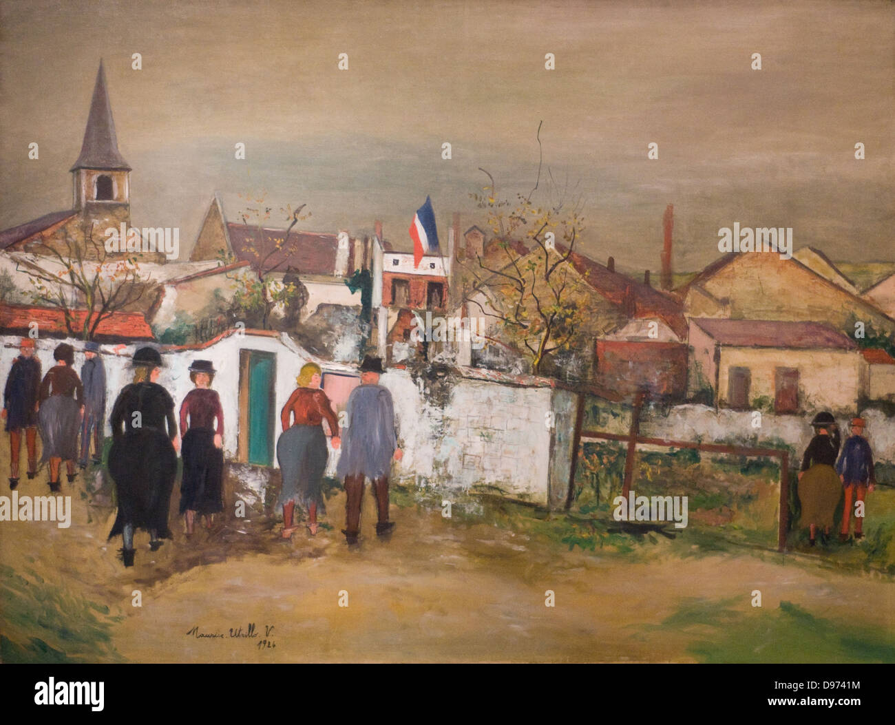 Maurice Utrillo La Mairie au drapeau 1924 XX secolo Parigi Museo Orangerie Foto Stock