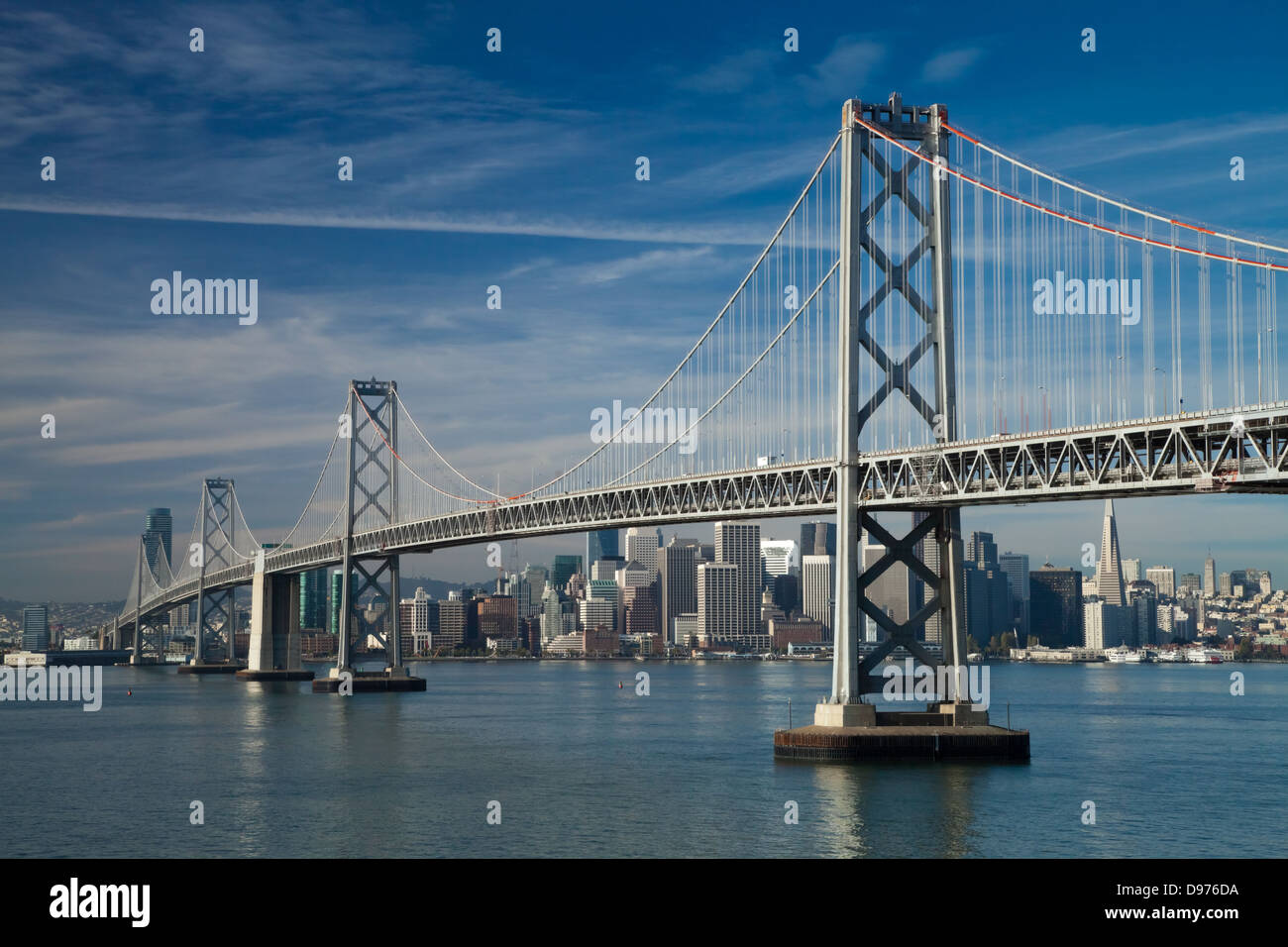 Ponte della Baia di San Francisco in mattinata Foto Stock