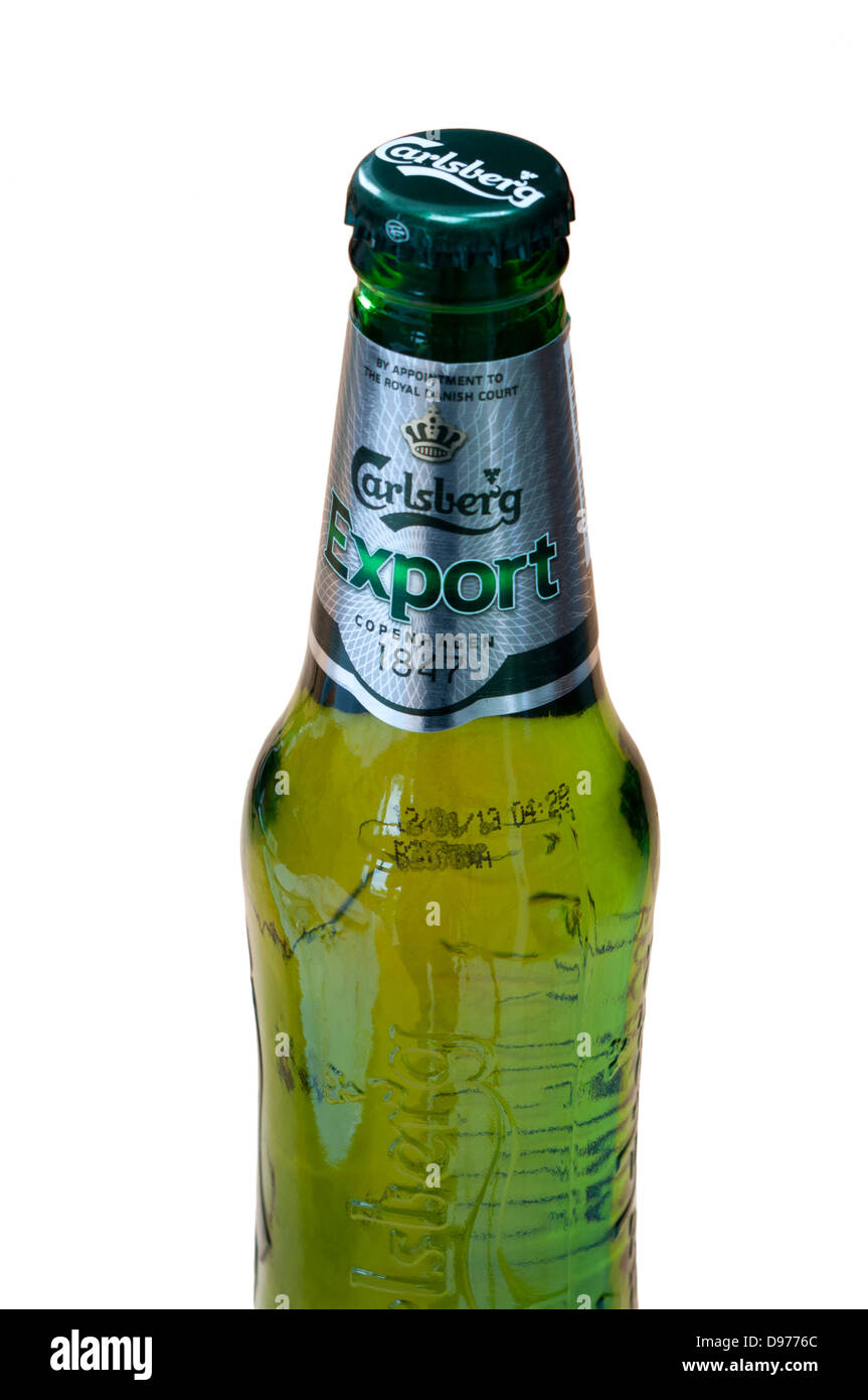 Bottiglia di Carlsberg birra di esportazione Foto Stock