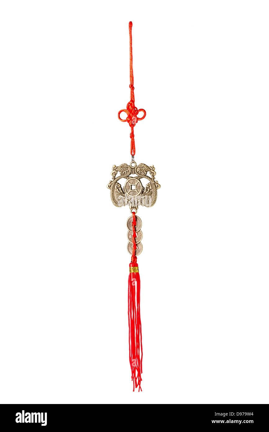 Chinese wind chime isolati su sfondo bianco Foto Stock