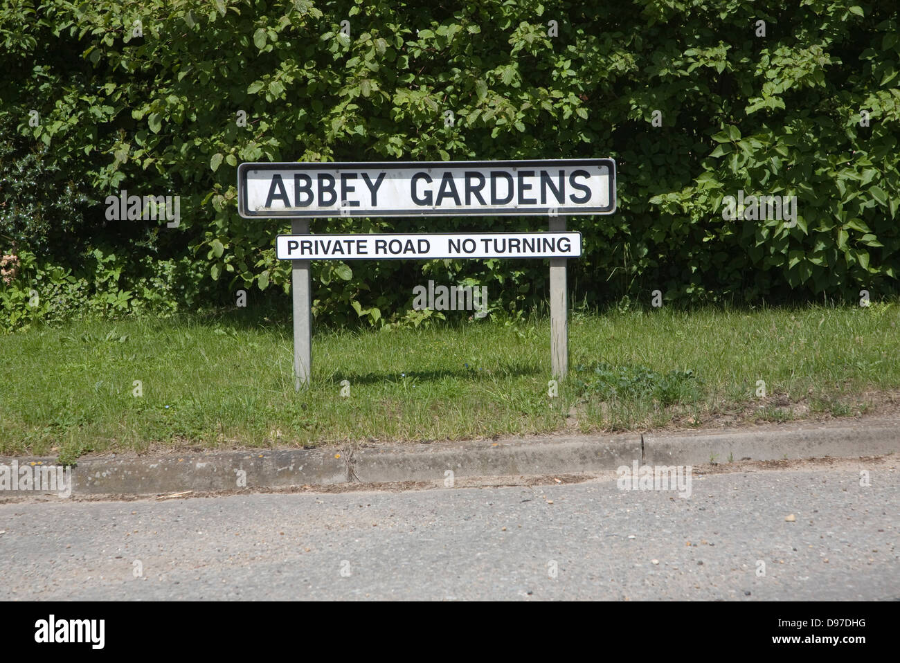 Strada privata, nessun segno di tornitura, REGNO UNITO Foto Stock