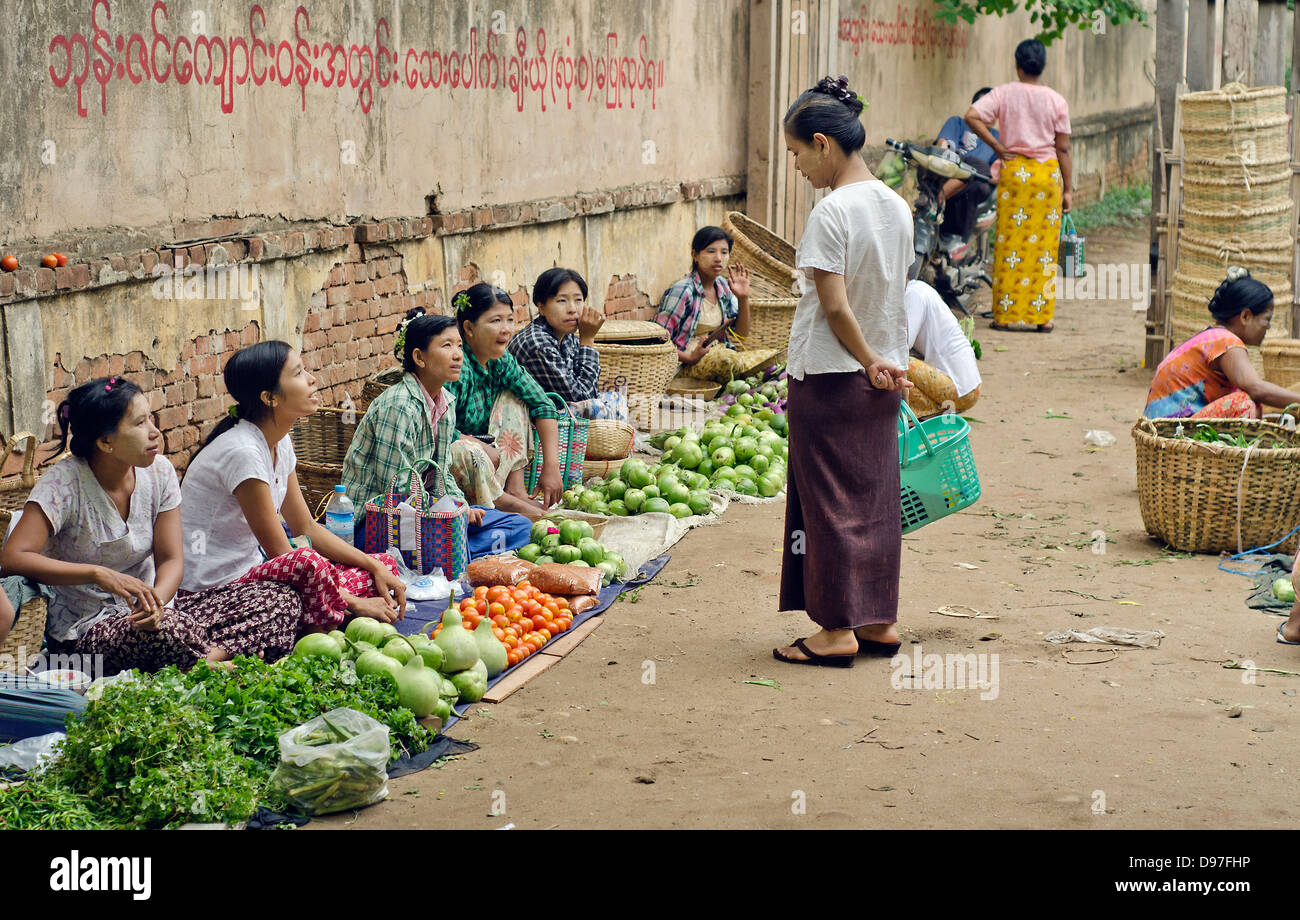Nyaung-U (Bagan),mercato,Birmania Foto Stock