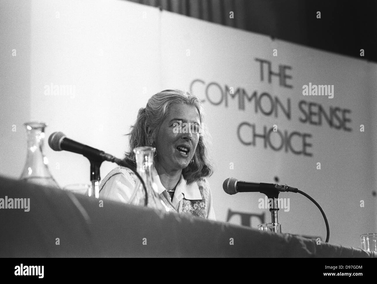 Sara Parkin a un partito dei Verdi conferenza a Wolverhampton Civic Hall nel 1989. Foto Stock