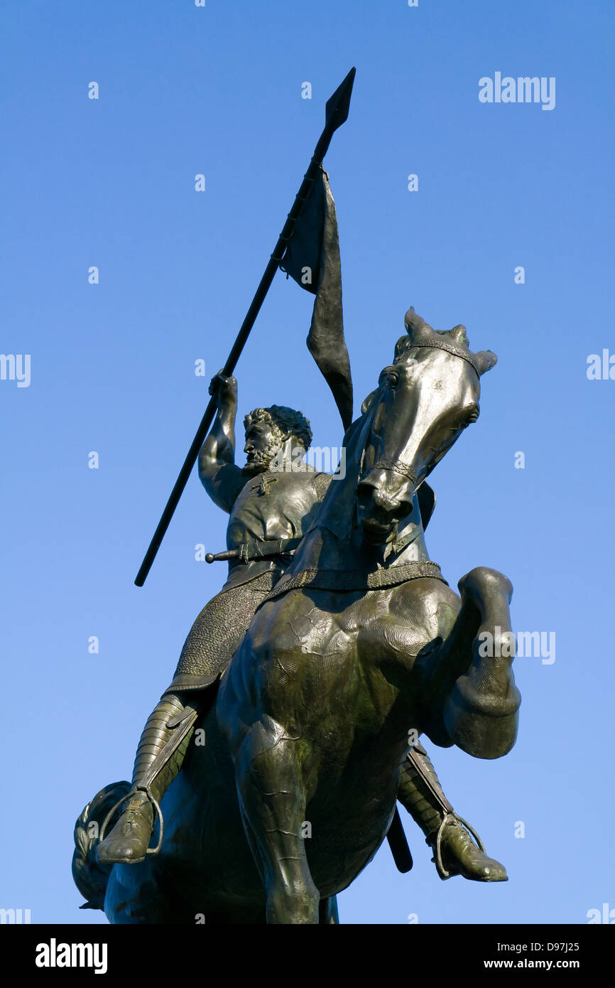 Statua equestre di El Cid da Anna Huntington a Siviglia, in Andalusia, Spagna Foto Stock