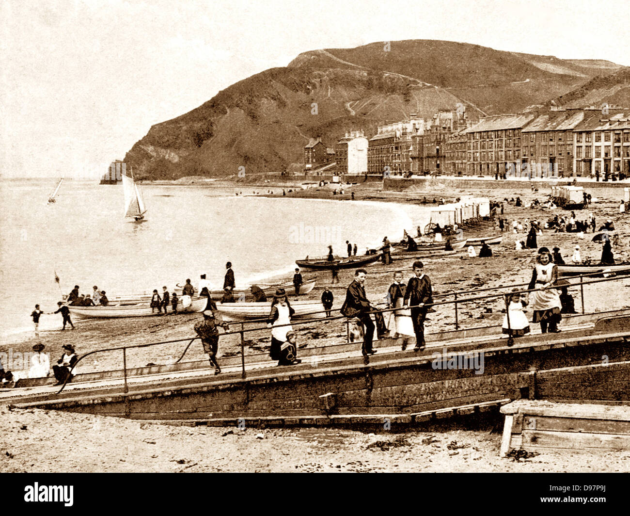 Aberystwyth Beach inizio novecento Foto Stock