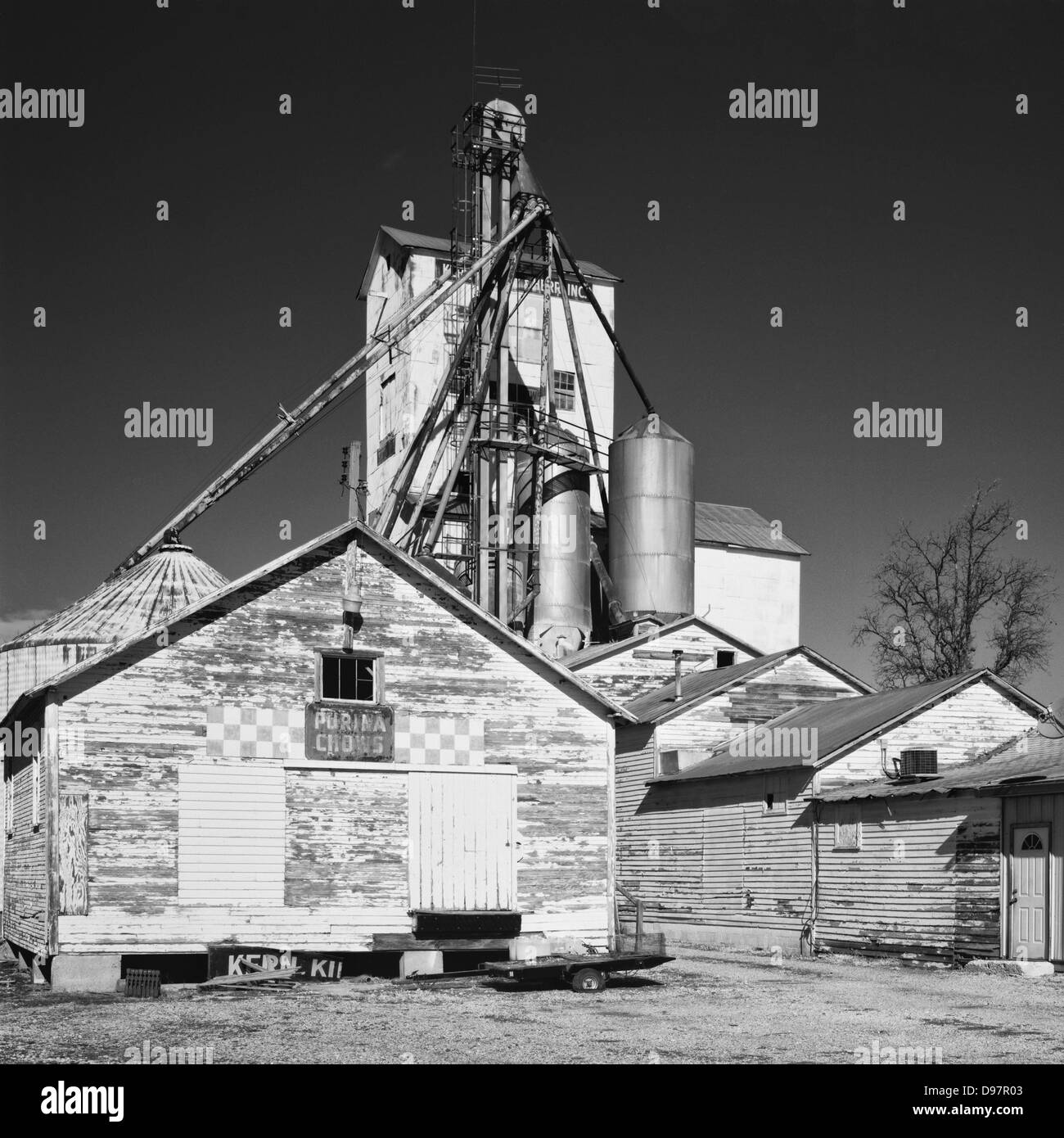 L'edificio di elaborazione di un operazionale grainery nella rurale contea di Boone, Indiana. Foto Stock