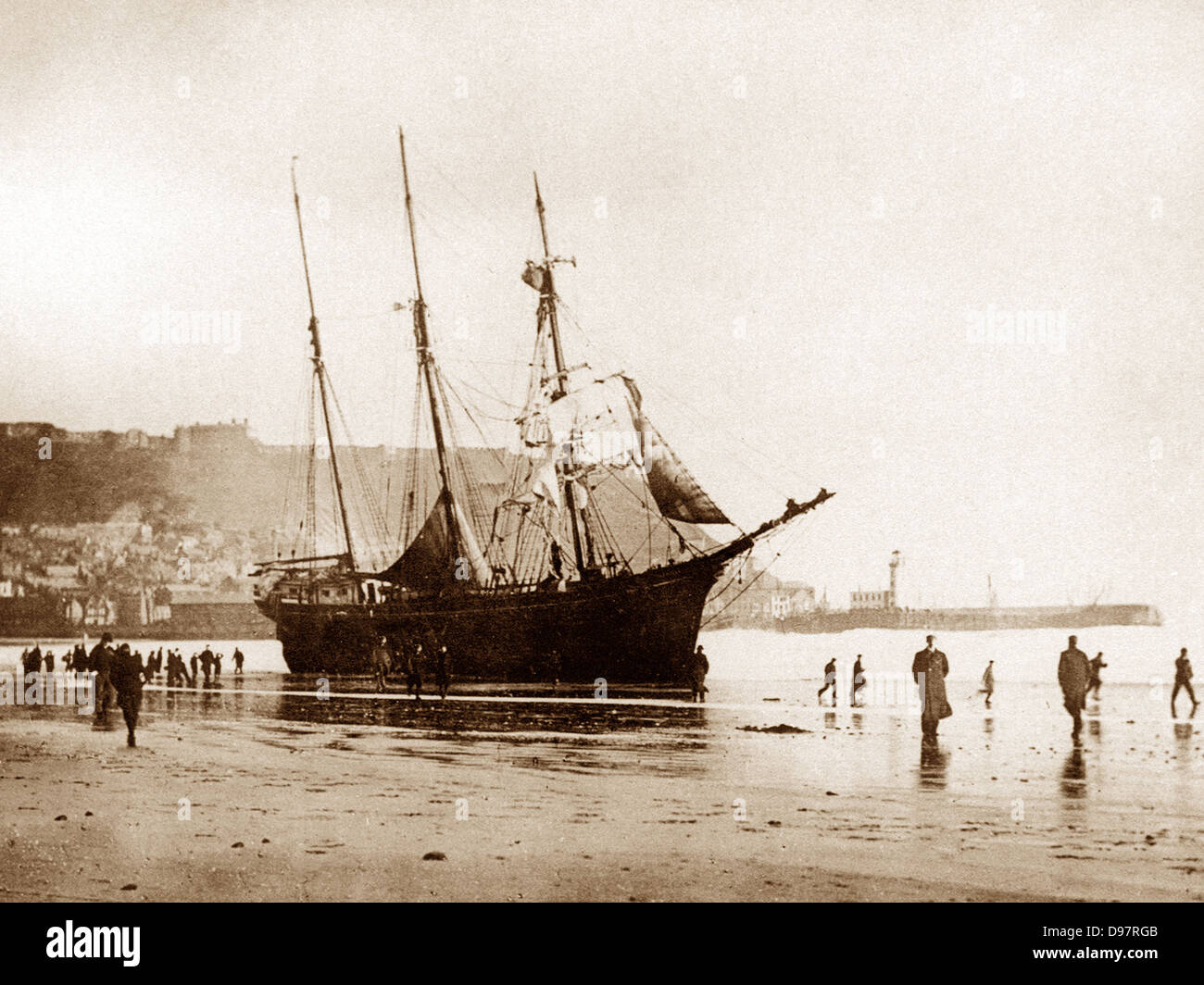 Scarborough naufragio presto 1900s Foto Stock