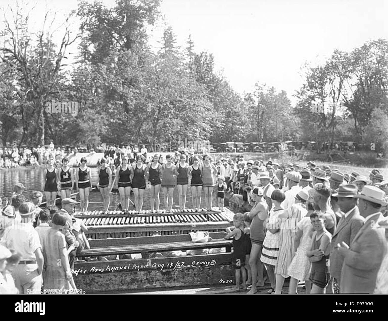 La balneazione concorso di bellezza a Schafer Fratelli Logging Company picnic annuale, Schafer parco dello stato Foto Stock