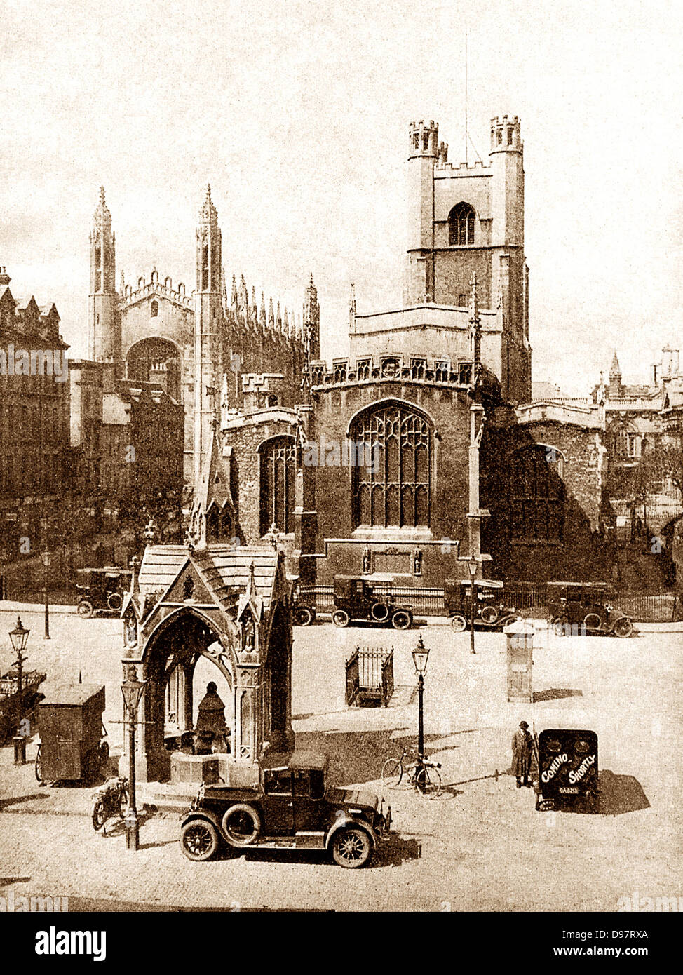 Cambridge Market Place probabilmente 1920s Foto Stock