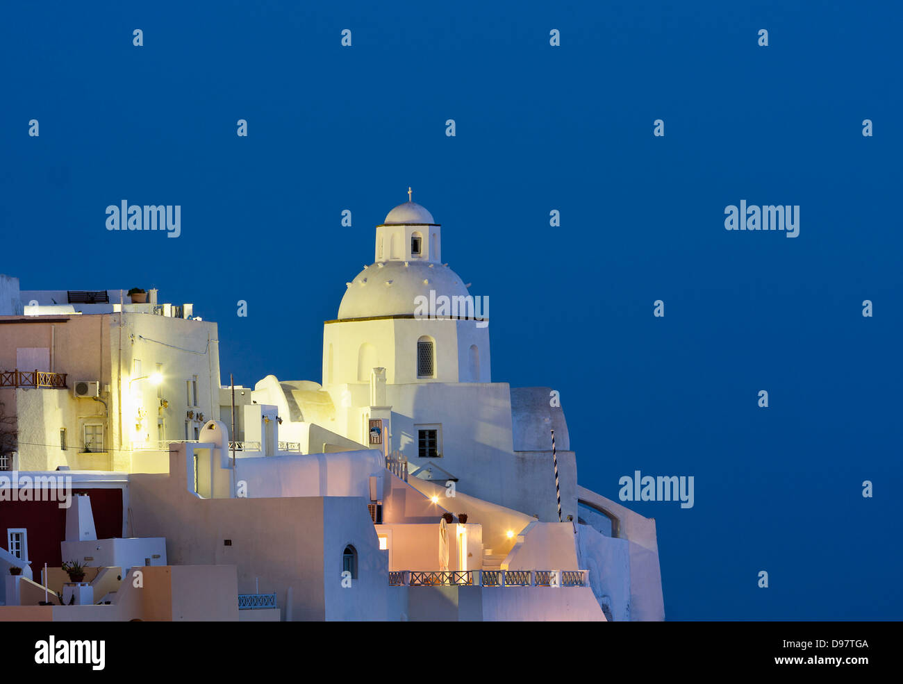 Santorini.bellissima architettura cicladica. Foto Stock