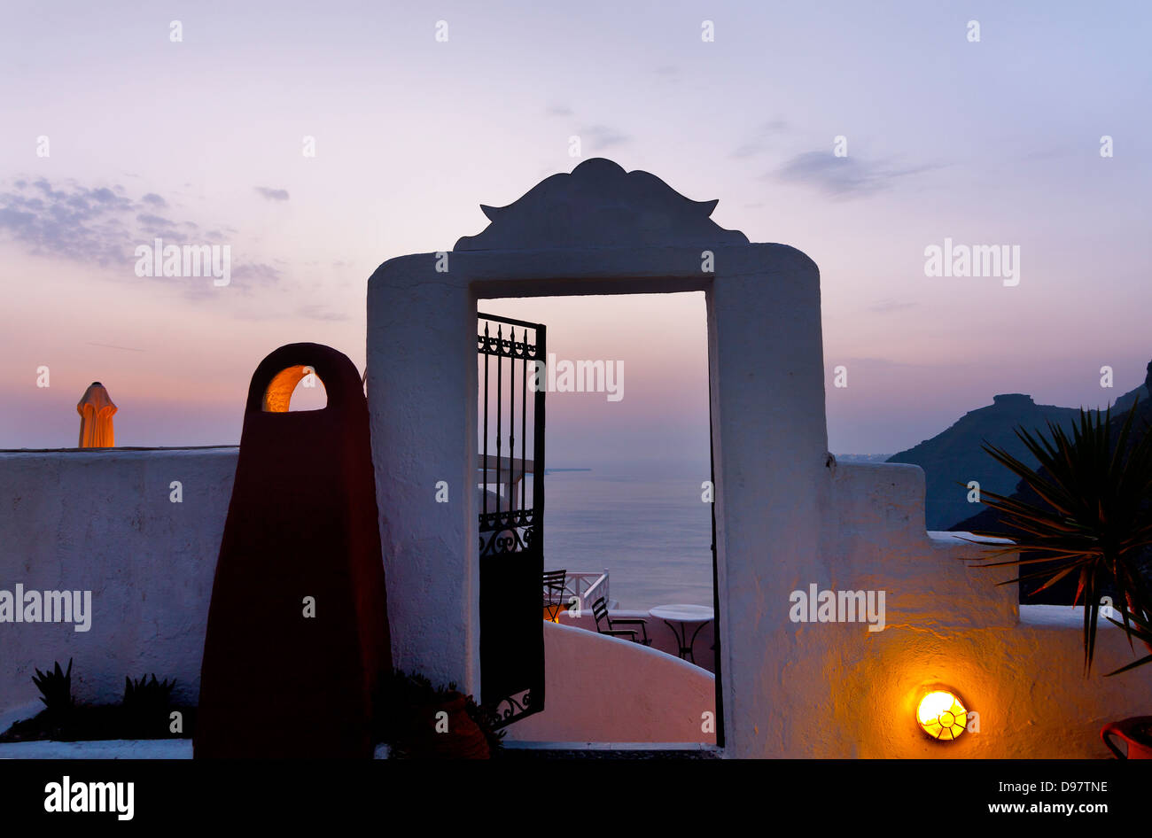 Santorini.bellissima architettura cicladica. Foto Stock