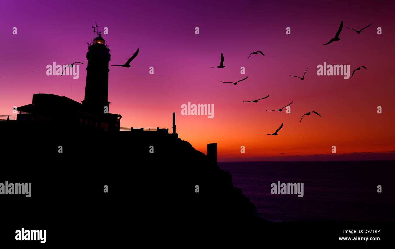 Cabo Mayor lighthouse.Santander,Spagna. Foto Stock