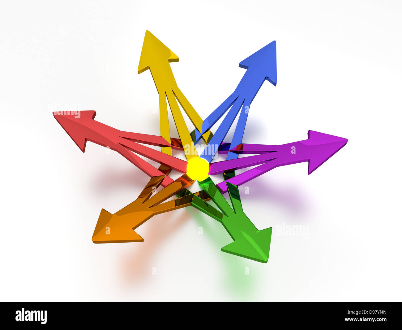 3D frecce - Energia - 6 colori Foto Stock