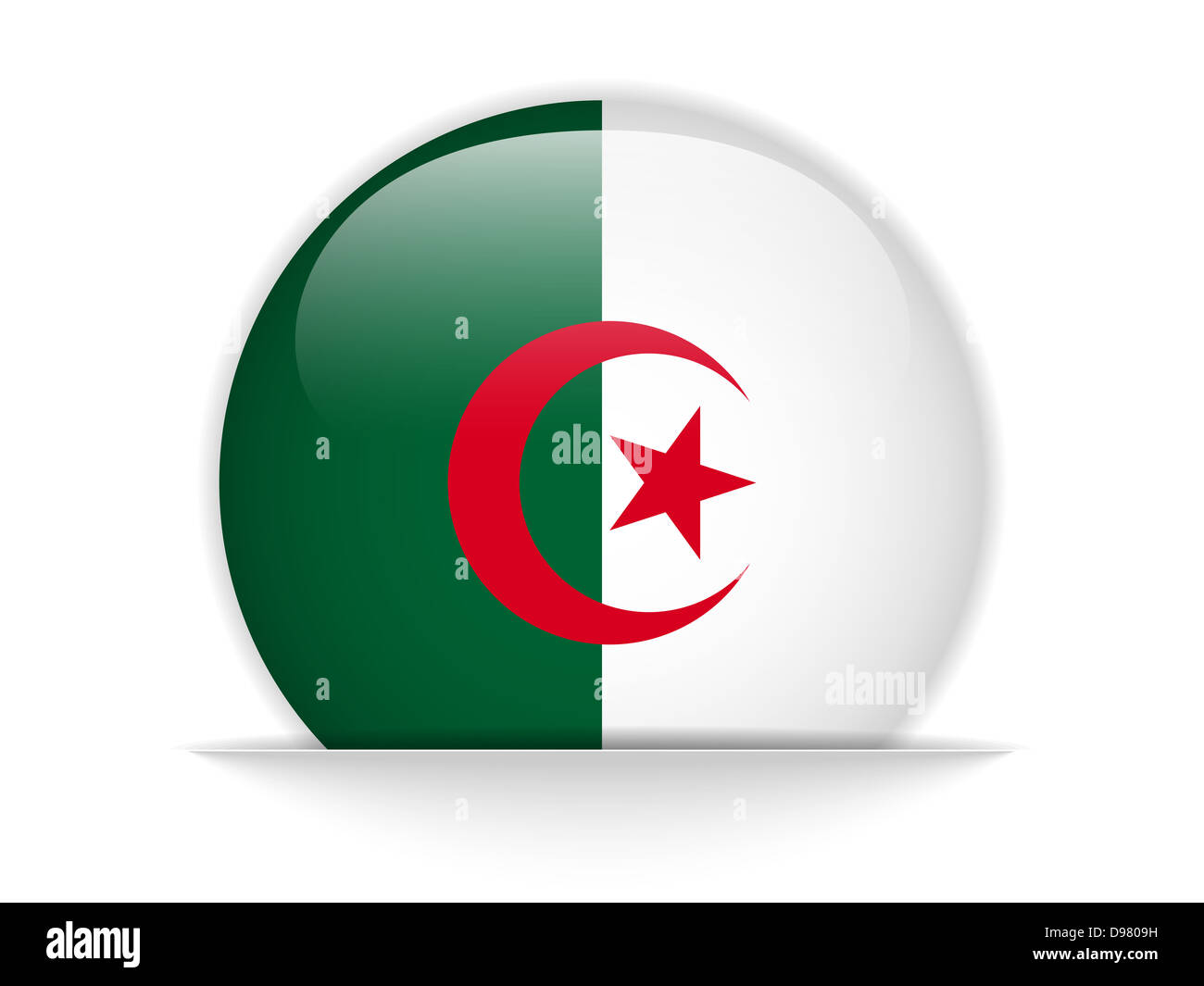 Vettore - Algeria bandiera pulsante lucida Foto Stock