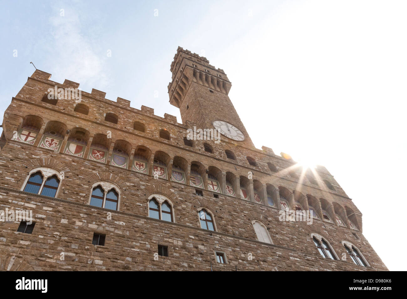 Palazzo Vecchio e Piazza della Signoria, Firenze, Toscana, Italia Foto Stock