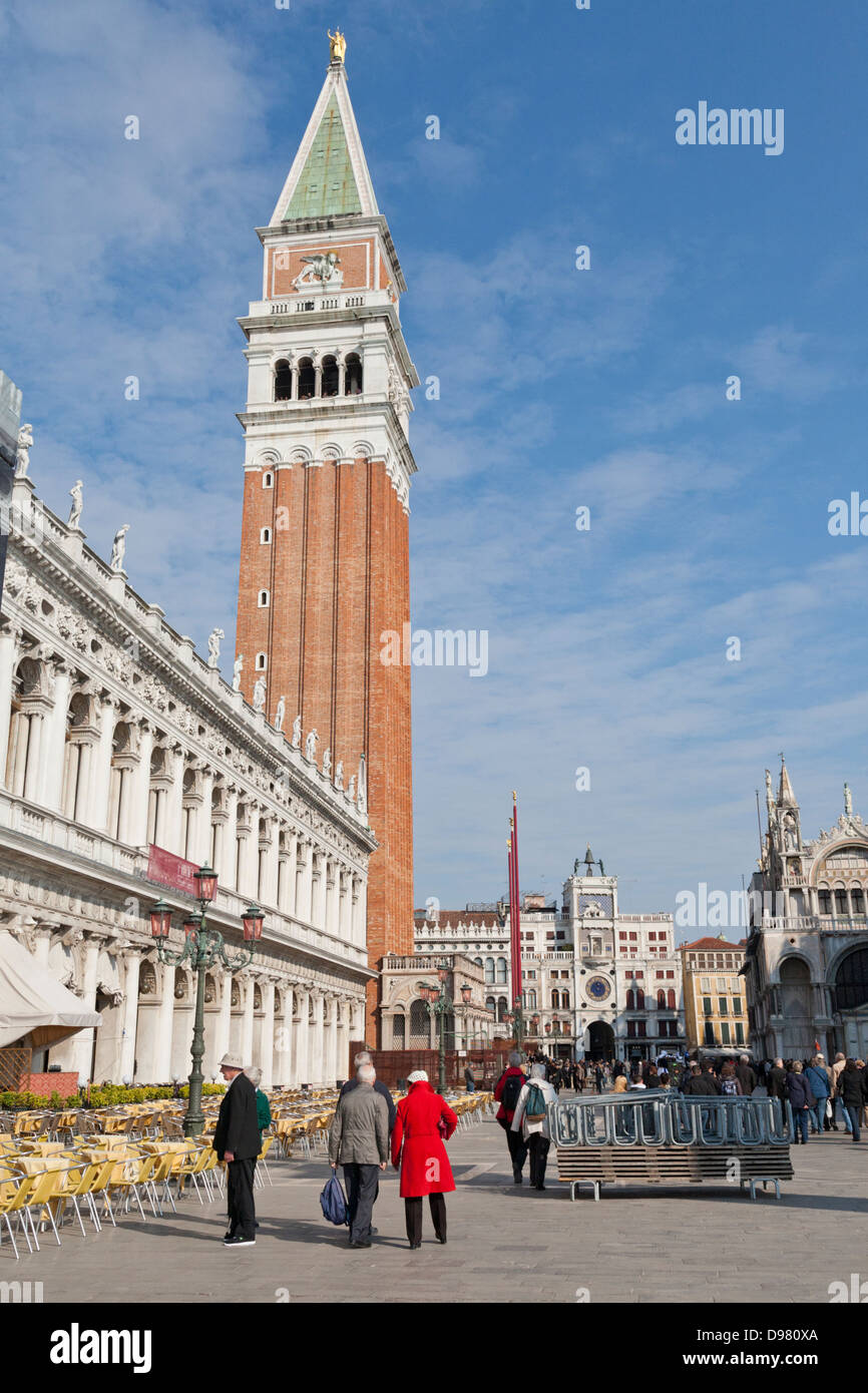 Piazza San Marco, il Campanile, Venezia, Italia Foto Stock