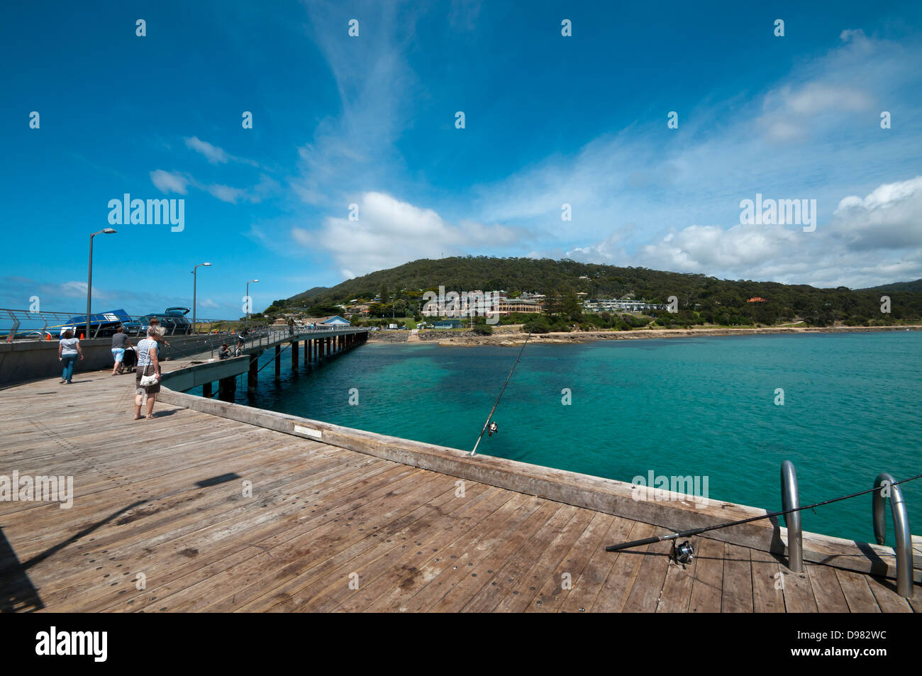 Il molo di Lorne Loutit Bay la Great Ocean Road Victoria Australia Foto Stock