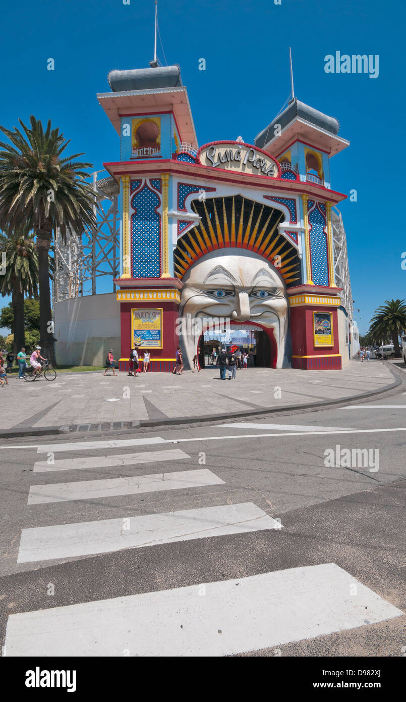 Il Luna Park parco dei divertimenti di St Kilda Melbourne Victoria Australia Foto Stock