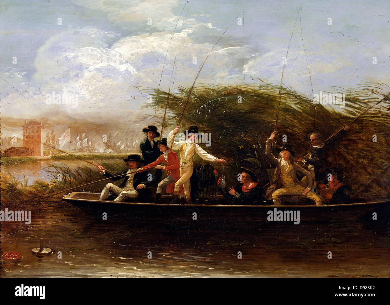 Benjamin West, colleghi la pesca 1794 olio su tela. Yale Center per British Art di New Haven, Connecticut, USA. Foto Stock