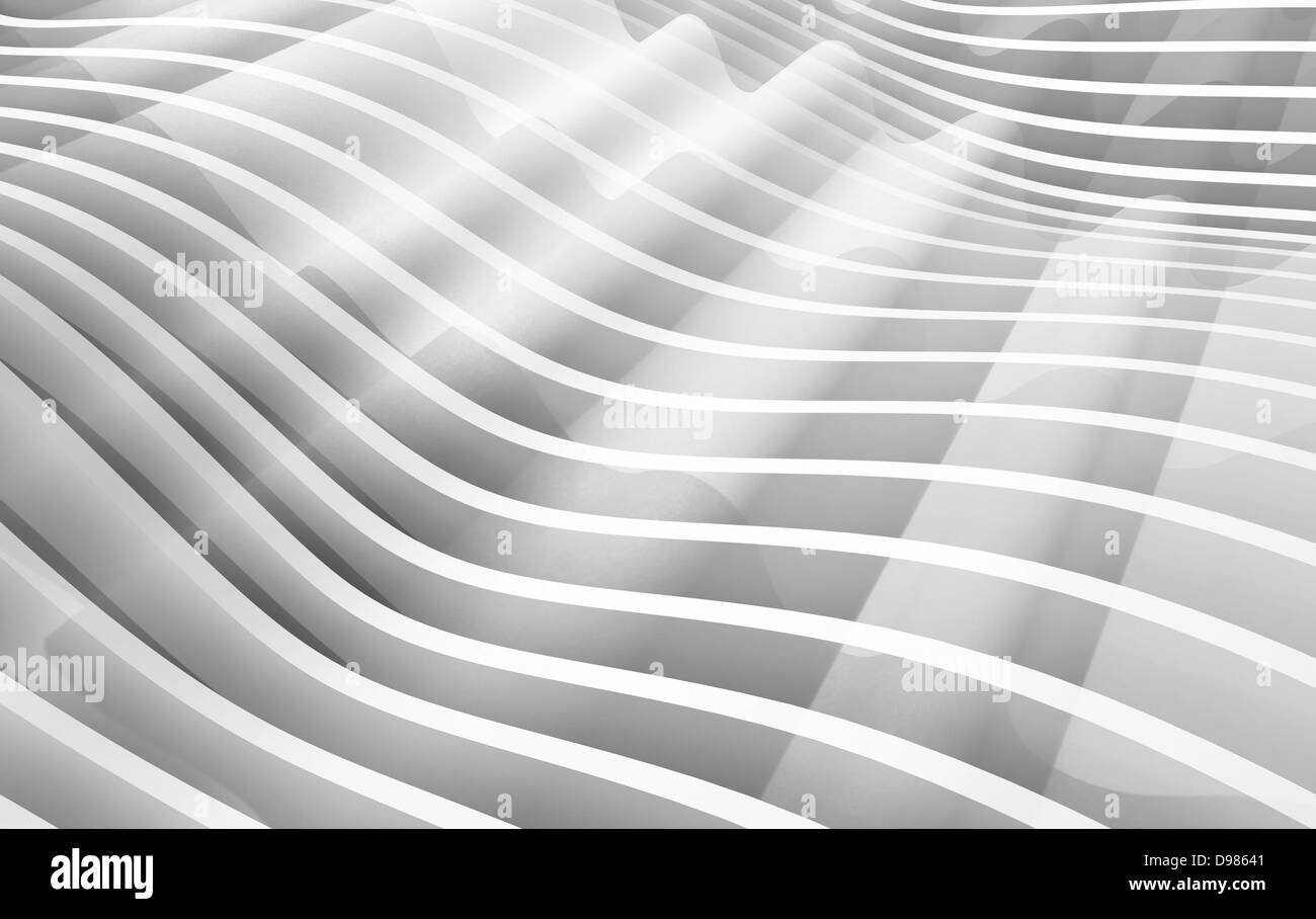 Abstract monocromatico 3D sfondo d'onda Foto Stock