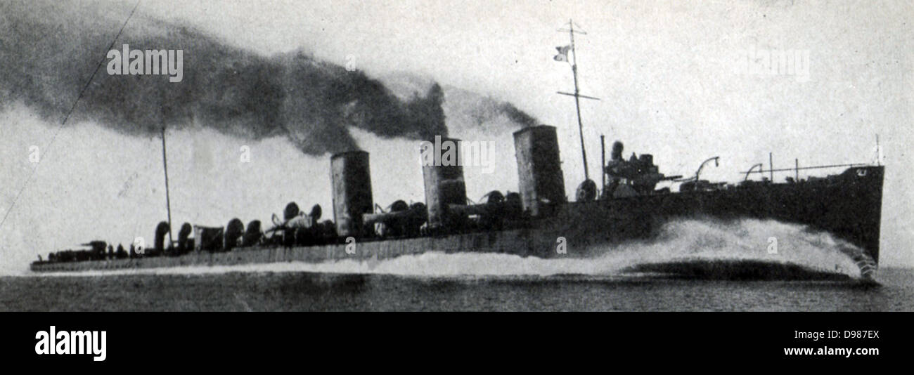 Distruttore 'Swift" la nave più veloce nella Marina Britannica : velocità 39 nodi. Foto Stock