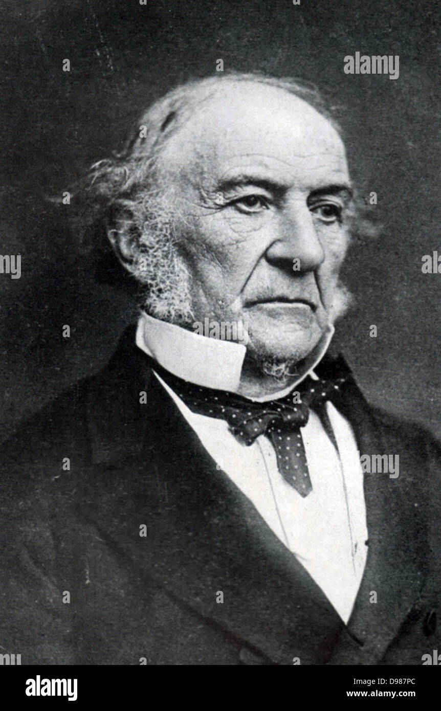 William Ewart Gladstone 1809-1898, statista britannico. In una carriera stretching sesto anni, ha servito come primo ministro liberale quattro volte. Foto Stock