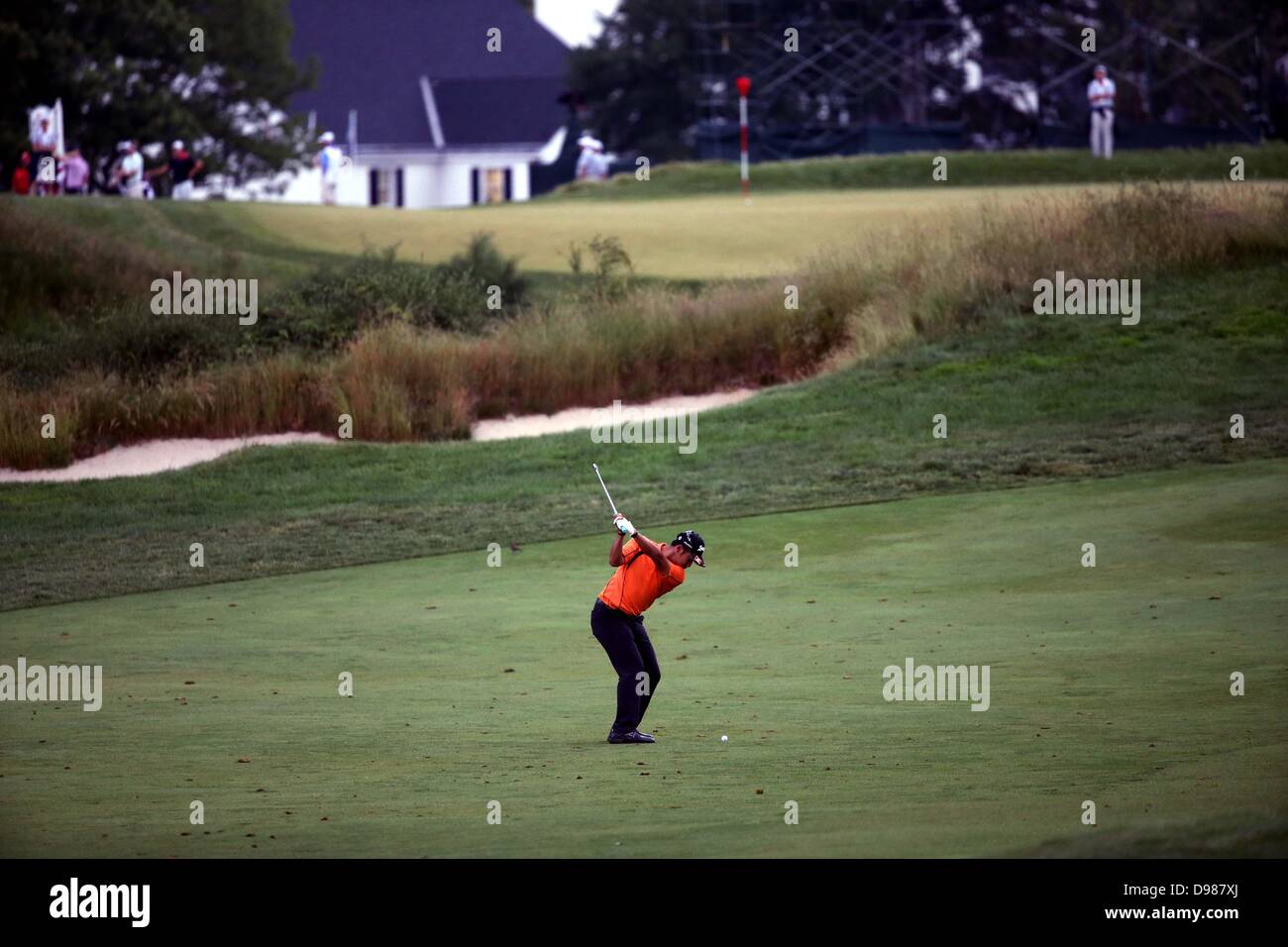 Ardmore, Pennsylvania, Stati Uniti. Xiii Giugno, 2013. Hideki Matsuyama (JPN) Golf : 2013 USA Open golf championship primo round xvi foro al Merion Golf Club di Ardmore, Pennsylvania, Stati Uniti . Credito: Koji Aoki/AFLO/Alamy Live News Foto Stock