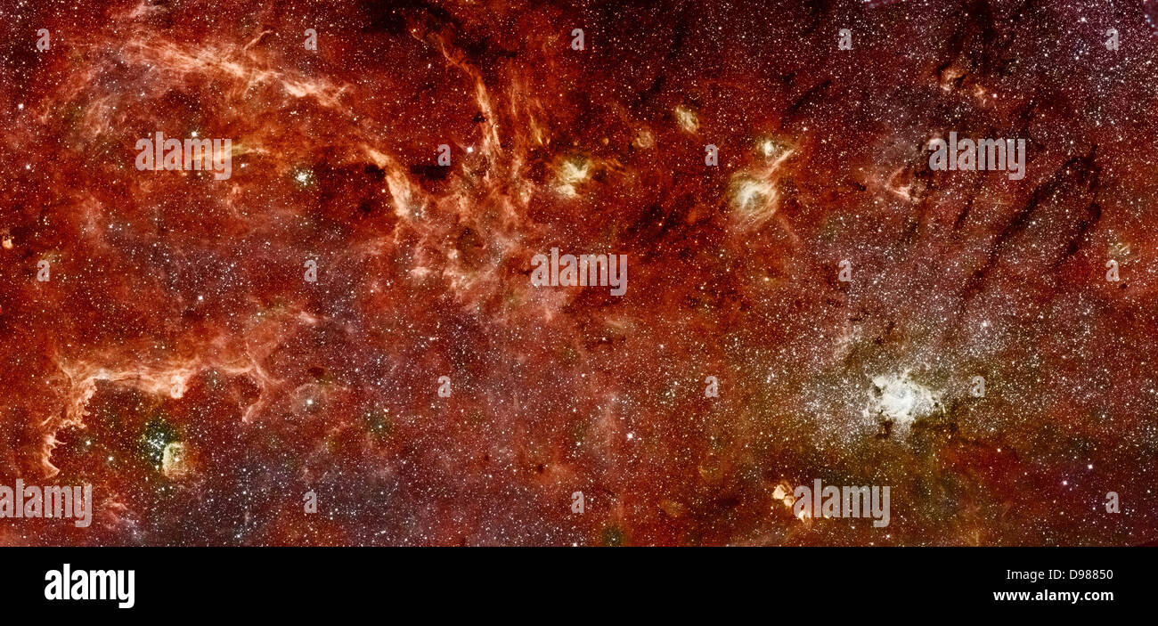 NASA grandi osservatori esaminare il Centro Galattico regione. 10 novembre 2009: Un mai visto prima vista del turbolento Foto Stock