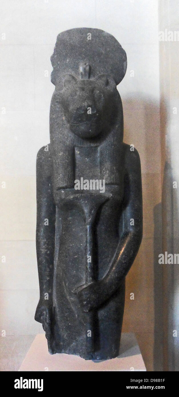 La dea Sekhmet, regno di Amenofi III (1391-1353 a.C.) XVIII dinastia, diorite Foto Stock