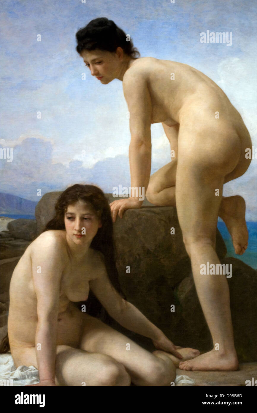 William-Adolphe Bouguereau (1825 - 1905) francese pittore accademico il bagnante 1870 Foto Stock