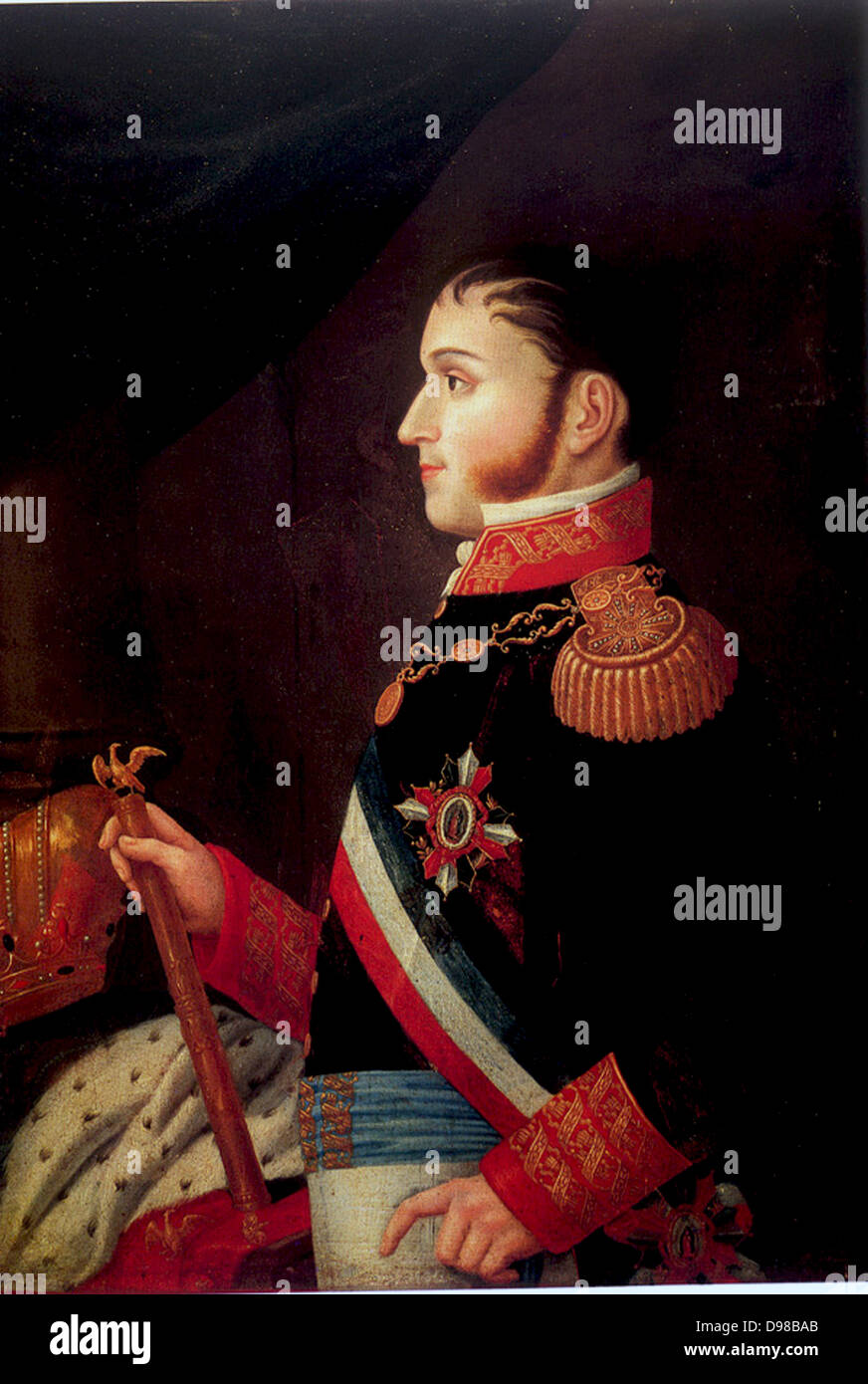 Augustín de Iturbide (1783-1824) noto anche come Agustín I, imperatore costituzionale del Messico 1822-1823.da Jiménez Codinach (1750-1821) Foto Stock