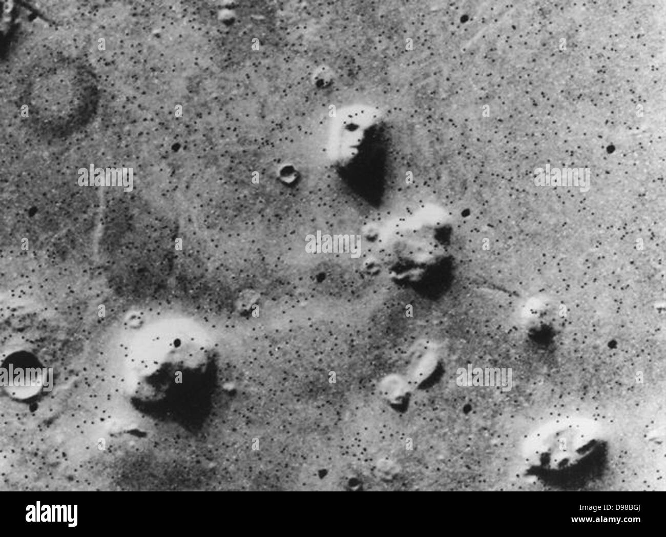 Viking orbiter immagine del "Faccia su Marte," adottate il 25 luglio 1976 Il 22 luglio 2006, DLR-azionata ad alta risoluzione Telecamera Stereo Foto Stock