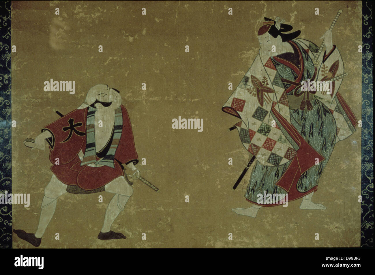 Due attori in un gioco, 1700-1705. Inchiostro e colori, Torii scuola. Foto Stock