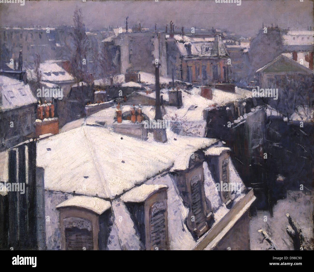 Tetti in Snow" 1878. Gustave Caillebotte (1848-1894) francese pittore impressionista. Foto Stock
