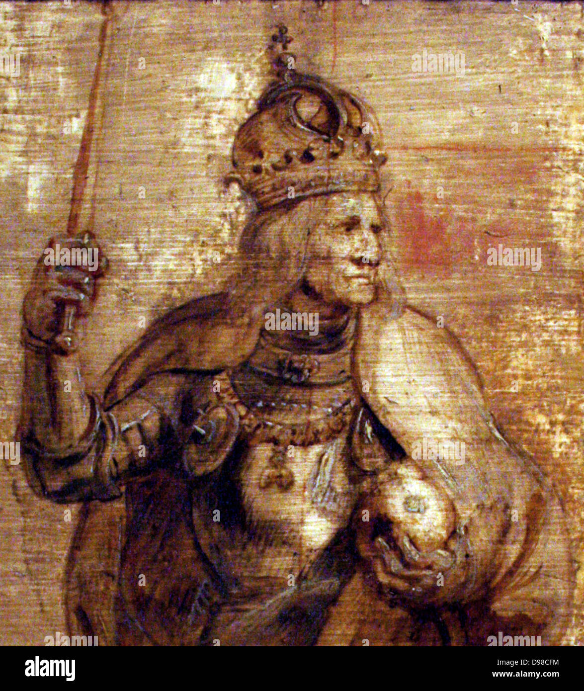 Sir Peter Paul Rubens (1577-1640) l'imperatore Massimiliano I, olio su pannello. In 1634, Rubens è stato incaricato di progettare una serie di decorazioni di strada per celebrare l'entrata in Anversa di Ferdinando, appena nominato governatore dei Paesi Bassi Spagnoli. Massimiliano I (22 marzo 1459 - 12 gennaio 1519), il figlio di Federico III, Imperatore del Sacro Romano Impero e di Eleonora di Portogallo, fu re dei Romani (anche noto come il Re dei Tedeschi) dal 1486 e Sacro Romano Imperatore da 1493 fino alla sua morte Foto Stock