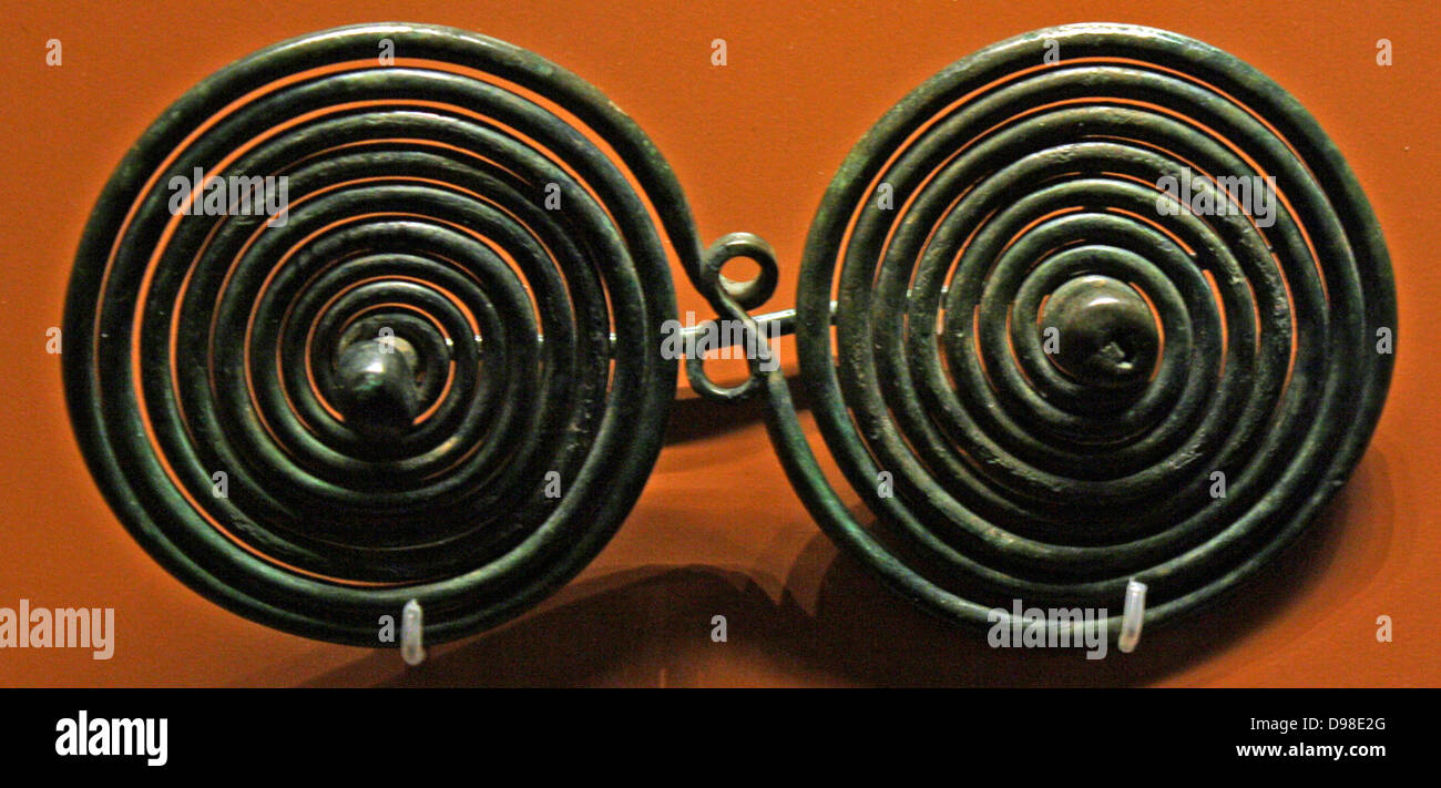 Spille a spirale dall'età del ferro. Foto Stock
