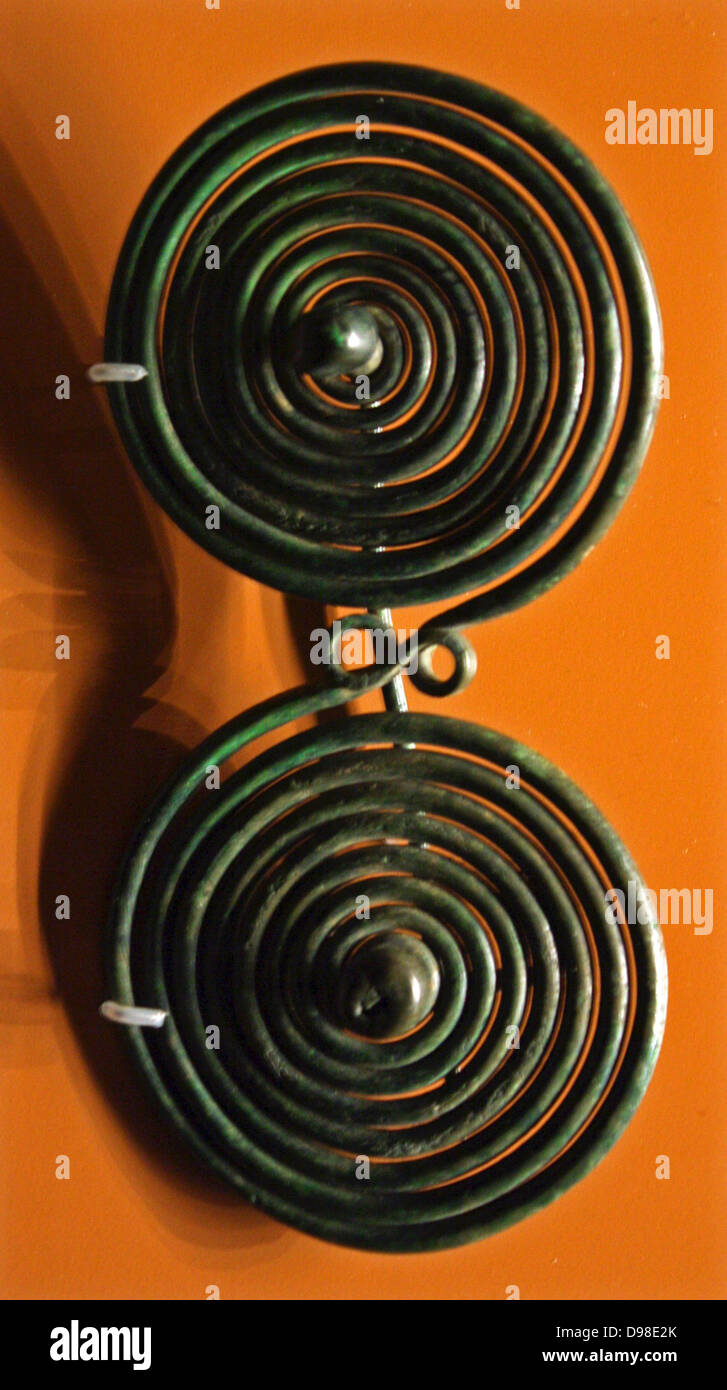 Spille a spirale dall'età del ferro. Foto Stock