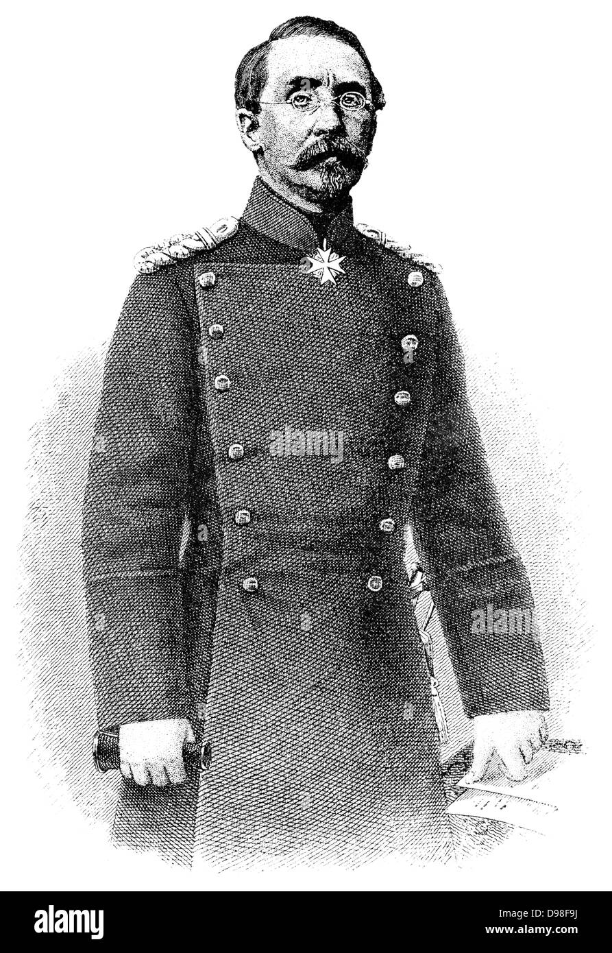 Agosto Karl Friedrich Christian von Goeben, 1816-1880, generale prussiano, guerra franco-prussiana, 1870-1871 Foto Stock