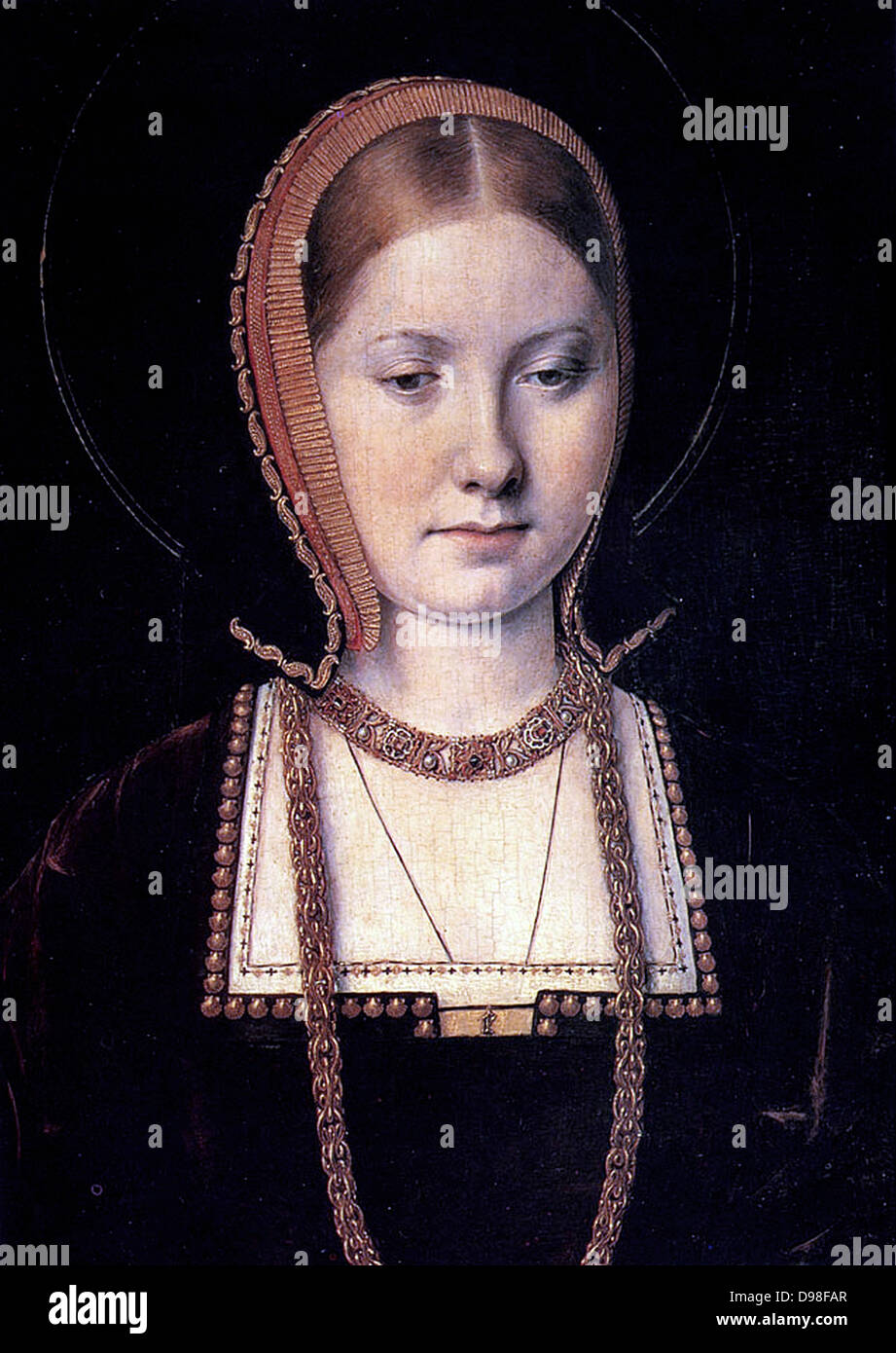 Regina Caterina d'Aragona (1485-1536) prima moglie di Enrico VIII d'Inghilterra, figlia di Ferdinando e Isabella di Spagna Foto Stock