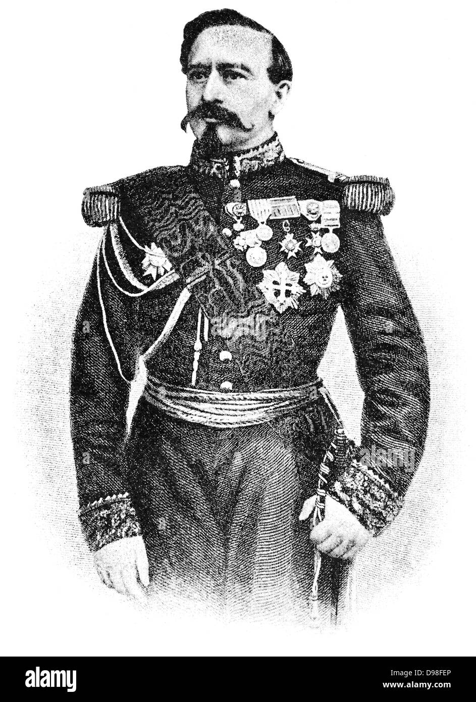 Charles-Denis-Sauter Bourbaki, 1816-1897, francese generale nella Guerra franco-prussiana o guerra franco-tedesca, 1870-1871 Foto Stock