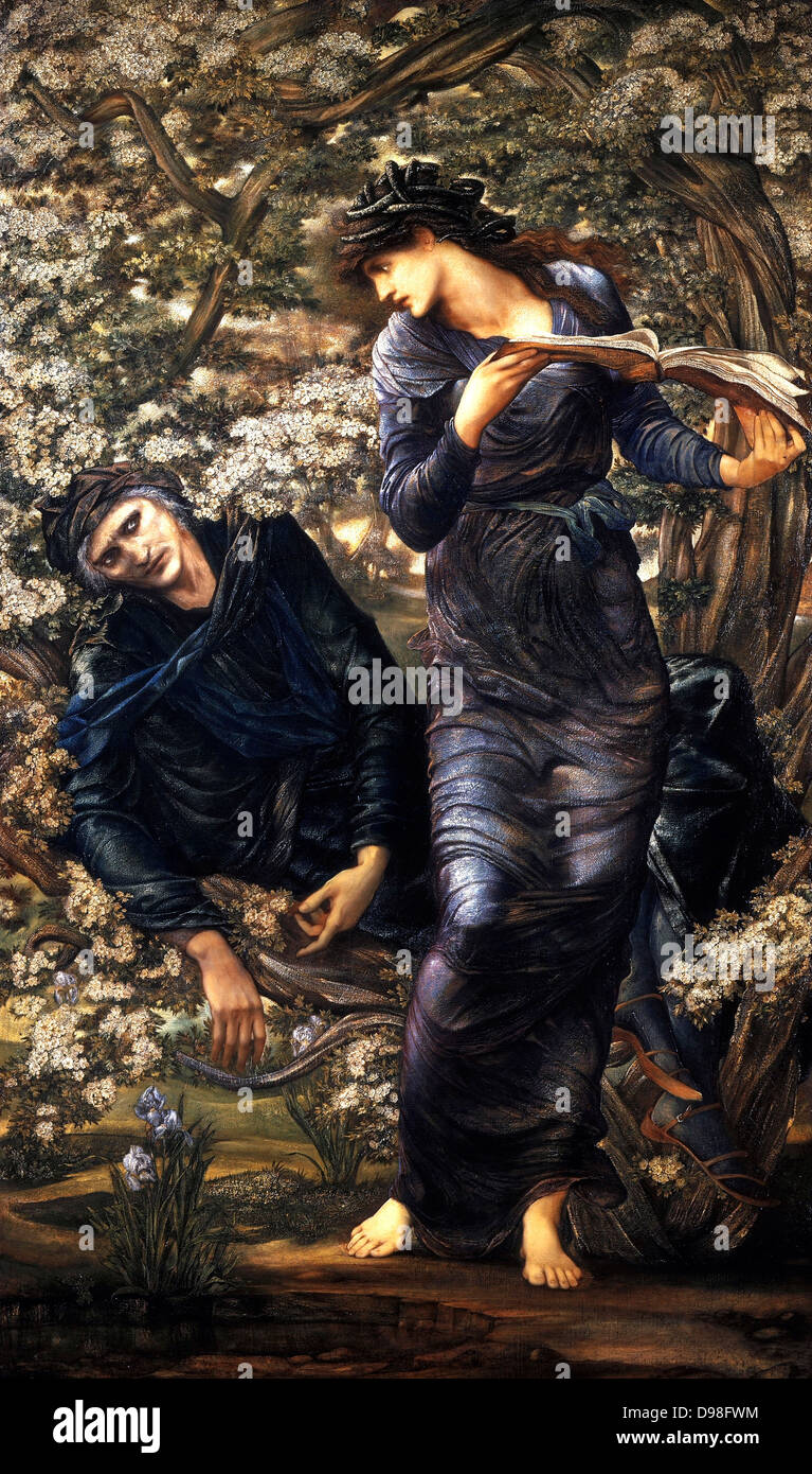 Sir Edward Coley Burne-Jones, 1833 - 1898, l'artista inglese , 'l'ammaliante di Merlin', 1872-7 Foto Stock