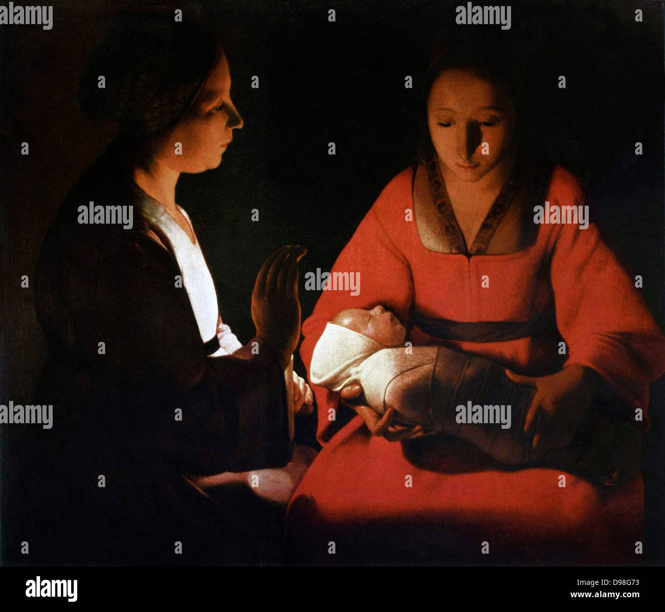 Georges De La Tour 1593 1652 Pittore Francese Cristo Neonato Nativita 1645 1648 Foto Stock Alamy