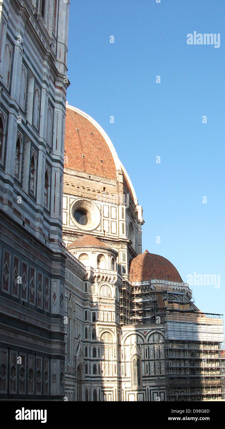 La Basilica di Santa Maria del Fiore (Inglese: basilica di Santa Maria del Fiore) è la chiesa cattedrale di Firenze, Foto Stock