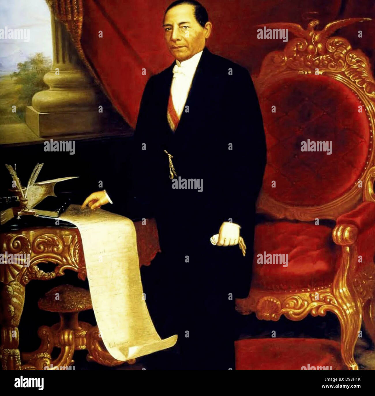 Benito Juarez (Marzo 21, 1806 - Luglio 18, 1872) Nato Benito Juarez di Pablo Garcia, era un avvocato messicano e uomo politico di origine zapoteco da Oaxaca che ha servito cinque termini come presidente del Messico: 1858-1861 come interim, 1861-1865, 1865-1867, 1867-1871 e 1871-1872. Foto Stock